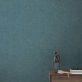 Strukturtapete Textil-Optik Petrolblau - Moderne Vliestapete dezent 