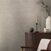 Structuurbehang taupe grijs - Vliesbehang met fijne lijnen - modern behang voor op de muur 