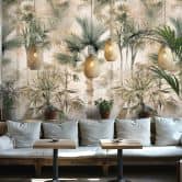 Fototapete Tropenpalmen Beige Grün – erweiterbar & modern 