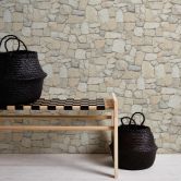 Selbstklebende Tapete & Möbelfolie - Steinwand - Steinoptik - beige, creme - Rolle 840x53 cm  