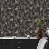 Tapete Vintage Design Schwarz Beige - Schlafzimmer Vliestapete 