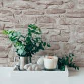 tapet med steneffekt beige grå - industrielt stentapet - non-woven tapet 