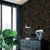 Vliestapete geometrisch Formen schwarz braun Tapete Wandtapete Geometrisch 