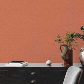 Papier peint uni avec motif structuré Rouge Orange - papier peint aspect tissé 