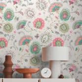 Blumen Tapete Bunt - Vliestapete Floral - Wohnzimmer Tapete Natur Weiß - Exotisch 