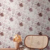 bloemen behang abstract wit paars - bloemen behang - natuurlijk woonkamer behang 