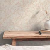 Florale Tapete mit Ranken Creme Braun Beige – Vliestapete zart strukturiert 