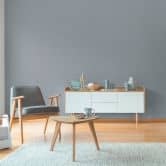 Strukturtapete Fischgrät Blau Grau – Vliestapete modern textilartig gemustert 