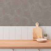 3D-Tapete Kreismuster Braun Beige Grau – Vliestapete modern strukturiert gemustert 