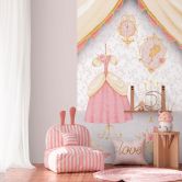 Prinsessenkamer roze beige - meisjeskamer Fotobehang  