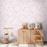 Floral Patterned Wallpaper Pink White - floral wallpaper playful 