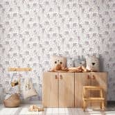 Koala-Tapete Beige Grün - Kindertapete mit Koalas auf Bäumen 