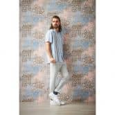 Livingwalls Metropolitan Stories 2 Antonio - Barcelona Papier peint effet carrelage, Beige, Bleu, Marron 