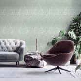 Livingwalls Paisley Tapete My Home My Spa Vliestapete Romantic Home eukalyptus, grün, silber 