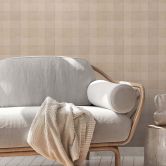Karo Tapete Vliestapete - Landhaus Tapete von Braun Beige PVC-Frei A.S. Création 386641  
