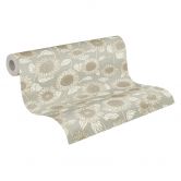 A.S. Création New Life Papier peint floral , Beige, Gris  