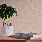 Vliestapete Silber Grau - florale Blättertapete - Tapete Wohzimmer Schlafzimmer Büro 