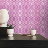 Geometrische Vliestapete Lila Creme - Grafik-Tapete im Retro-Stil - Vintage Mustertapete  