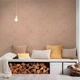 Tile wallpaper pink cream - wallpaper in tiled look - non-woven wallpaper living room office kitchen 