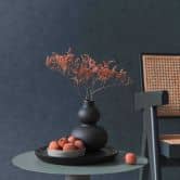 Textured wallpaper with a dark blue textile look - Elegant non-woven wallpaper - Modern wall design 