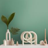 Textuurbehang in linnenlook mintgroen - modern Vliesbehang fris & harmonieus 