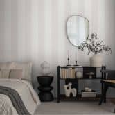 Striped wallpaper light gray white - non-woven wallpaper with fine texture classic & subtle 