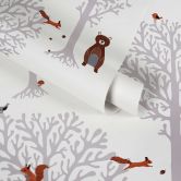 A.S. Création Kinderzimmertapete Little Love Vliestapete mit niedlichen Wald Tieren braun, grauß, orange 