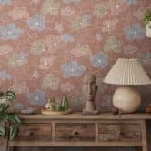 Tapete aus Vlies minimalistisch - markantes Retro-Muster in Sand & Naturton 