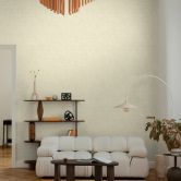 Elegant non-woven tapet - fint stribemønster i naturlige toner & greige 