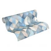 A.S. Création Scandinavian 2 Papier peint géométrique - Bleu, Gris 