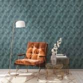 A.S. Création Vliesbehang The BOS - Battle of Style Betonlook 3D effect Blauw, Petrol 