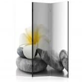 Paravent, Raumteiler freistehend, Trennwand - Weißer Lotus 