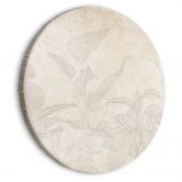 Rundes Leinwandbild Gedämpftes exotisches Grün in Beige 