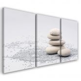 Leinwandbild 3-teilig, Beige Zen-Steine 