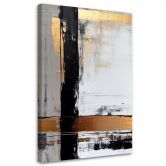 Canvas Schilderij, Abstractie met gouden accenten 