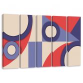Leinwandbild 5 teilig, Geometrische Abstraktionsformen 
