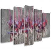 Leinwandbild 5 teilig, Pflanzen Blumen Simnitło 