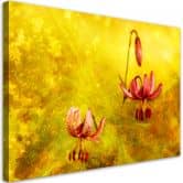 Leinwandbild, Tulpenblüten Natur Gelb 