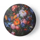 Rundes Leinwandbild Blumenstrauß aus Vintage-Blumen 