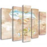 Leinwandbild 5 teilig, Fliegerwal und Schiff 