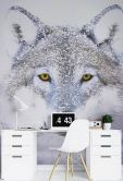 Fototapete, Porträt Wolfes im Winter 