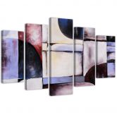 Leinwandbild 5 teilig, Violette Abstraktion 