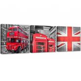 Leinwandbild 3-teilig, Londoner Rot 