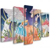Leinwandbild 5 teilig, Little Alice im Land der Wunder 