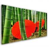 Tableau sur Toile en 3 parties Parapluies en bambou du Japon 