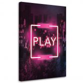 Canvasbillede, lyserød spilinskription til gamer 