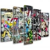 5-delige canvasprint Graffiti Street Art 