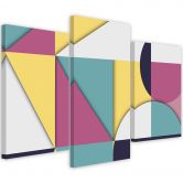Leinwandbild 3 teilig, Geometrische Abstraktionsformen 