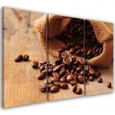 3-delt lærredsprint, kaffebønner 