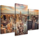 Leinwandbild 3-teilig, New York Stadt Manhattan USA 